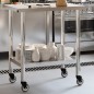vidaXL Mesa de trabajo de cocina con ruedas acero inox 82,5x55x85 cm vidaXL Mesa de trabajo de cocina con ruedas acero inox 82,5x55x85 cm
