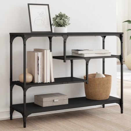 vidaXL Mesa consola madera de ingeniería negra 100x30x75 cm