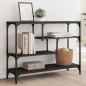 vidaXL Mesa consola madera de ingeniería negra 100x30x75 cm