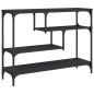 vidaXL Mesa consola madera de ingeniería negra 100x30x75 cm
