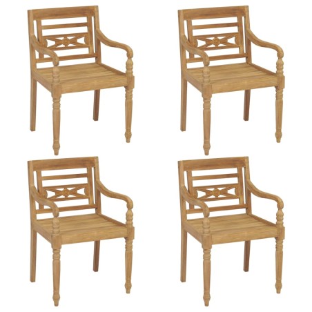vidaXL Sillas Batavia 4 unidades madera maciza de teca