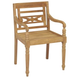 vidaXL Sillas Batavia 4 unidades madera maciza de teca