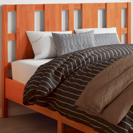 vidaXL Cabecero de cama madera maciza de pino marrón cera 135 cm