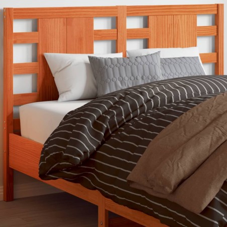 vidaXL Cabecero de cama madera maciza de pino marrón cera 135 cm