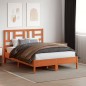 vidaXL Cabecero de cama madera maciza de pino marrón cera 135 cm vidaXL Cabecero de cama madera maciza de pino marrón cera 135 cm