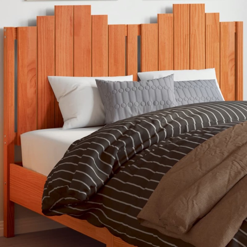 vidaXL Cabecero de cama madera maciza de pino marrón cera 135 cm vidaXL Cabecero de cama madera maciza de pino marrón cera 135 cm