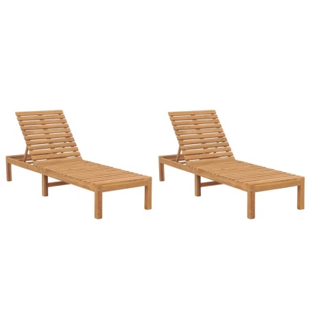 vidaXL Tumbonas 2 unidades madera maciza de teca
