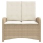 vidaXL Sillón reclinable de jardín con cojines ratán sintético beige vidaXL Sillón reclinable de jardín con cojines ratán sintético beige