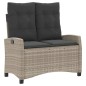 vidaXL Sillón reclinable de jardín con cojines ratán sintético gris