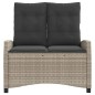 vidaXL Sillón reclinable de jardín con cojines ratán sintético gris