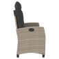 vidaXL Sillón reclinable de jardín con cojines ratán sintético gris