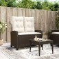 vidaXL Sillón reclinable de jardín con cojines ratán sintético marrón vidaXL Sillón reclinable de jardín con cojines ratán sintético marrón