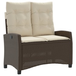 vidaXL Sillón reclinable de jardín con cojines ratán sintético marrón