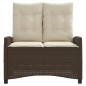 vidaXL Sillón reclinable de jardín con cojines ratán sintético marrón vidaXL Sillón reclinable de jardín con cojines ratán sintético marrón