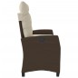 vidaXL Sillón reclinable de jardín con cojines ratán sintético marrón vidaXL Sillón reclinable de jardín con cojines ratán sintético marrón