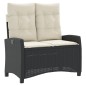 vidaXL Sillón reclinable de jardín con cojines ratán sintético negro vidaXL Sillón reclinable de jardín con cojines ratán sintético negro