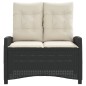 vidaXL Sillón reclinable de jardín con cojines ratán sintético negro vidaXL Sillón reclinable de jardín con cojines ratán sintético negro