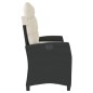 vidaXL Sillón reclinable de jardín con cojines ratán sintético negro vidaXL Sillón reclinable de jardín con cojines ratán sintético negro