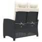 vidaXL Sillón reclinable de jardín con cojines ratán sintético negro vidaXL Sillón reclinable de jardín con cojines ratán sintético negro