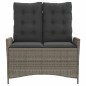 vidaXL Sillón reclinable de jardín con cojines ratán sintético gris