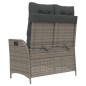 vidaXL Sillón reclinable de jardín con cojines ratán sintético gris