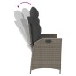 vidaXL Sillón reclinable de jardín con cojines ratán sintético gris