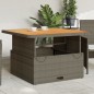 vidaXL Mesa de jardín ratán PE y madera acacia gris 110x110x71 cm vidaXL Mesa de jardín ratán PE y madera acacia gris 110x110x71 cm