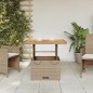 vidaXL Mesa de jardín ratán sintético madera acacia beige 80x80x71 cm