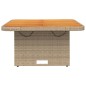 vidaXL Mesa de jardín ratán sintético madera acacia beige 80x80x71 cm