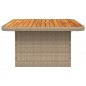 vidaXL Mesa de jardín ratán sintético madera acacia beige 80x80x71 cm