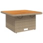 vidaXL Mesa de jardín ratán sintético madera acacia beige 80x80x71 cm