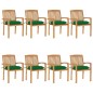vidaXL Sillas de jardín apilables 8 uds madera de teca con cojines vidaXL Sillas de jardín apilables 8 uds madera de teca con cojines