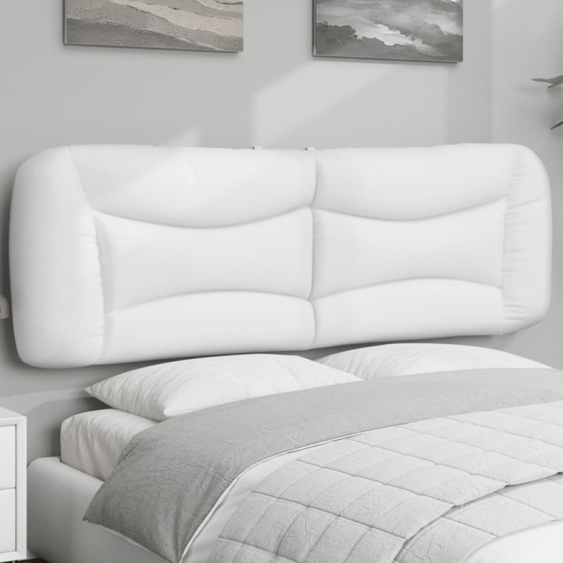 vidaXL Cabecero de cama acolchado cuero sintético blanco 160 cm vidaXL Cabecero de cama acolchado cuero sintético blanco 160 cm