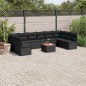vidaXL Set de sofás de jardín 11 pzas y cojines ratán sintético negro vidaXL Set de sofás de jardín 11 pzas y cojines ratán sintético negro