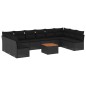 vidaXL Set de sofás de jardín 11 pzas y cojines ratán sintético negro vidaXL Set de sofás de jardín 11 pzas y cojines ratán sintético negro