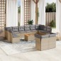vidaXL Set sofás de jardín con cojines 13 pzas ratán sintético beige vidaXL Set sofás de jardín con cojines 13 pzas ratán sintético beige