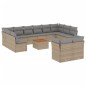 vidaXL Set sofás de jardín con cojines 13 pzas ratán sintético beige vidaXL Set sofás de jardín con cojines 13 pzas ratán sintético beige