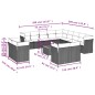 vidaXL Set de sofás de jardín 14 pzas con cojines ratán sintético gris vidaXL Set de sofás de jardín 14 pzas con cojines ratán sintético gris