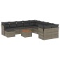 vidaXL Set de sofás de jardín 12 pzas con cojines ratán sintético gris vidaXL Set de sofás de jardín 12 pzas con cojines ratán sintético gris