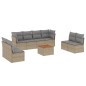 vidaXL Set de sofás de jardín 9 pzas con cojines ratán sintético beige vidaXL Set de sofás de jardín 9 pzas con cojines ratán sintético beige