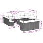 vidaXL Set sofás de jardín 14 pzas con cojines ratán sintético negro vidaXL Set sofás de jardín 14 pzas con cojines ratán sintético negro