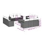 vidaXL Set de sofás de jardín y cojines 13 pzas ratán sintético negro