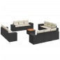 vidaXL Set de sofás de jardín y cojines 13 pzas ratán sintético negro vidaXL Set de sofás de jardín y cojines 13 pzas ratán sintético negro