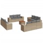 vidaXL Set sofás de jardín con cojines 13 pzas ratán sintético beige vidaXL Set sofás de jardín con cojines 13 pzas ratán sintético beige