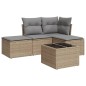 vidaXL Juego de sofás jardín con cojines 5 pzas ratán sintético beige vidaXL Juego de sofás jardín con cojines 5 pzas ratán sintético beige