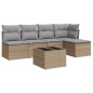 vidaXL Juego de sofás jardín con cojines 6 pzas ratán sintético beige vidaXL Juego de sofás jardín con cojines 6 pzas ratán sintético beige