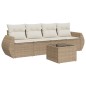 vidaXL Juego de sofás jardín con cojines 5 pzas ratán sintético beige vidaXL Juego de sofás jardín con cojines 5 pzas ratán sintético beige