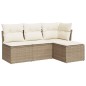 vidaXL Juego de sofás jardín con cojines 4 pzas ratán sintético beige vidaXL Juego de sofás jardín con cojines 4 pzas ratán sintético beige