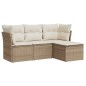vidaXL Juego de sofás jardín con cojines 4 pzas ratán sintético beige vidaXL Juego de sofás jardín con cojines 4 pzas ratán sintético beige