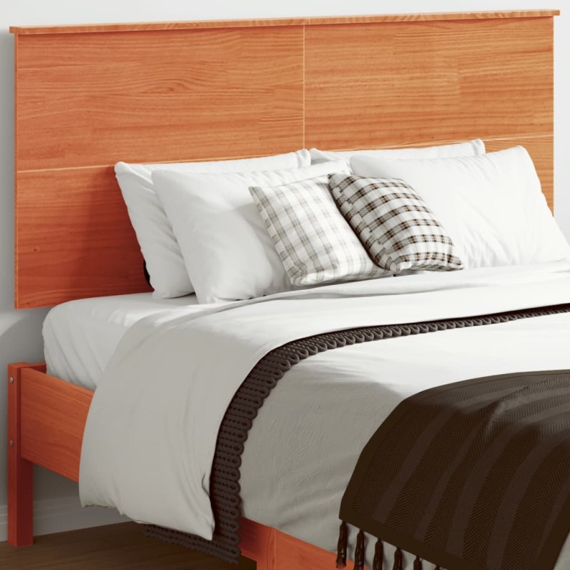 vidaXL Cabecero de cama madera maciza de pino marrón cera 135 cm vidaXL Cabecero de cama madera maciza de pino marrón cera 135 cm